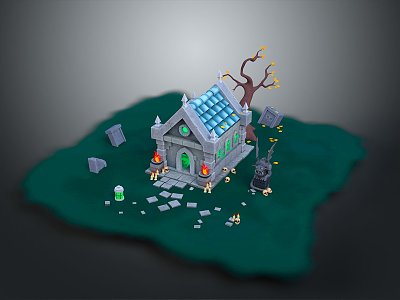 Catacombs graveyard cartoon graveyard cartoon graveyard cartoon graveyard 3d model