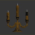 Candlestick Candle Copper Candlestick Classical Candlestick Lighting Supplies Red Candle White Candle Dinner 3d model