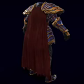 Game and Movie Character Wearing Ornate Golden Accented Armor With Chest Gemstone and Red Cape