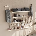 Modern Bathroom Wall Mounted Shelf With Towels And Toiletries Storage Organizer