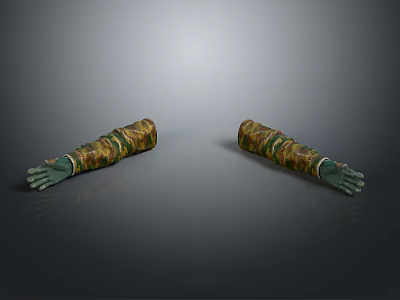 Camouflage Pattern Arm Sleeves Green Pair For Daily Protective Use With Soft Fabric 3d model