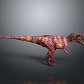 Colorful Tyrannosaurus Rex Dinosaur 3D Model With Standing Pose And Gray Background