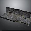 Rustic Wooden Stone Slab With Natural Rough Texture And Moss Accents