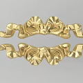 Exquisite Golden Bow Shaped Carved Decorative Metal Ornament Pair For Interior Design