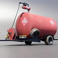 Portable Red Industrial Liquid Storage Tank Trailer Equipment With Wheels And Hose