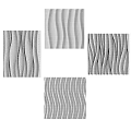 Modern Textured Wall Panels With Decorative Wavy And Striped Designs 3d model