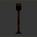 Modern Standing Equipment With Red And Black Body Control Panel And Display Screen
