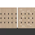 Organized Wooden Lockers With Numbered Doors In Storage Room Interior