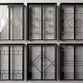 Modern Sliding Doors With Various Geometric Patterns And Glass Panel Designs 3d model