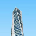 Modern Tall Office Building With Glass Facade And Urban Architectural Design
