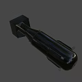 Black Cylindrical Military Weapon Featuring Square Connection And Metal Components 3d model