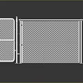 Stainless Steel Chain Link Fence Structural Components with Gate and Panel Sections 3d model