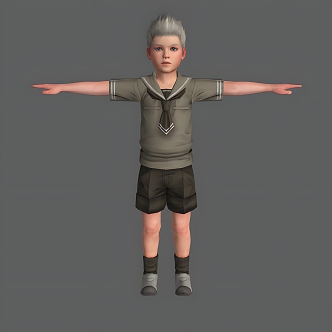 Cartoon Boy Man Boy Cartoon Anime Movie Kids Games Little Boy School Uniform 3d model