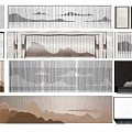 Modern Feature Wall Designs With Layered Textures Mountain Patterns And Neutral Tones 3d model