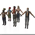 Diverse Male Characters With Various Outfits And Different Hairstyles In Standing Poses