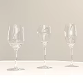 Various Wine Glasses of Different Shapes on White Hexagonal Table White Wall Window Green Plants