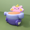 Cute Cartoon Bear Shaped Kids Chair with Pink Purple Orange and Yellow Colors