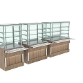 Transparent Display Cabinet Shelf With Glass Shelves And Wooden Cabinet Body Design