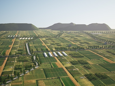 modern farmland high standard farmland 3d model