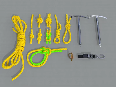 Climbing Rope Safety Rope Climbing Buckle Safety Buckle Ice Pick Hoe Ice Shovel 3d model