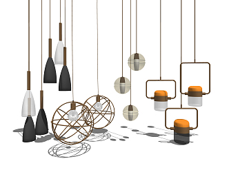 Modern chandelier combination 3d model