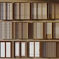 Song style log wind sliding door sliding door wooden Japanese style sliding door 3d model