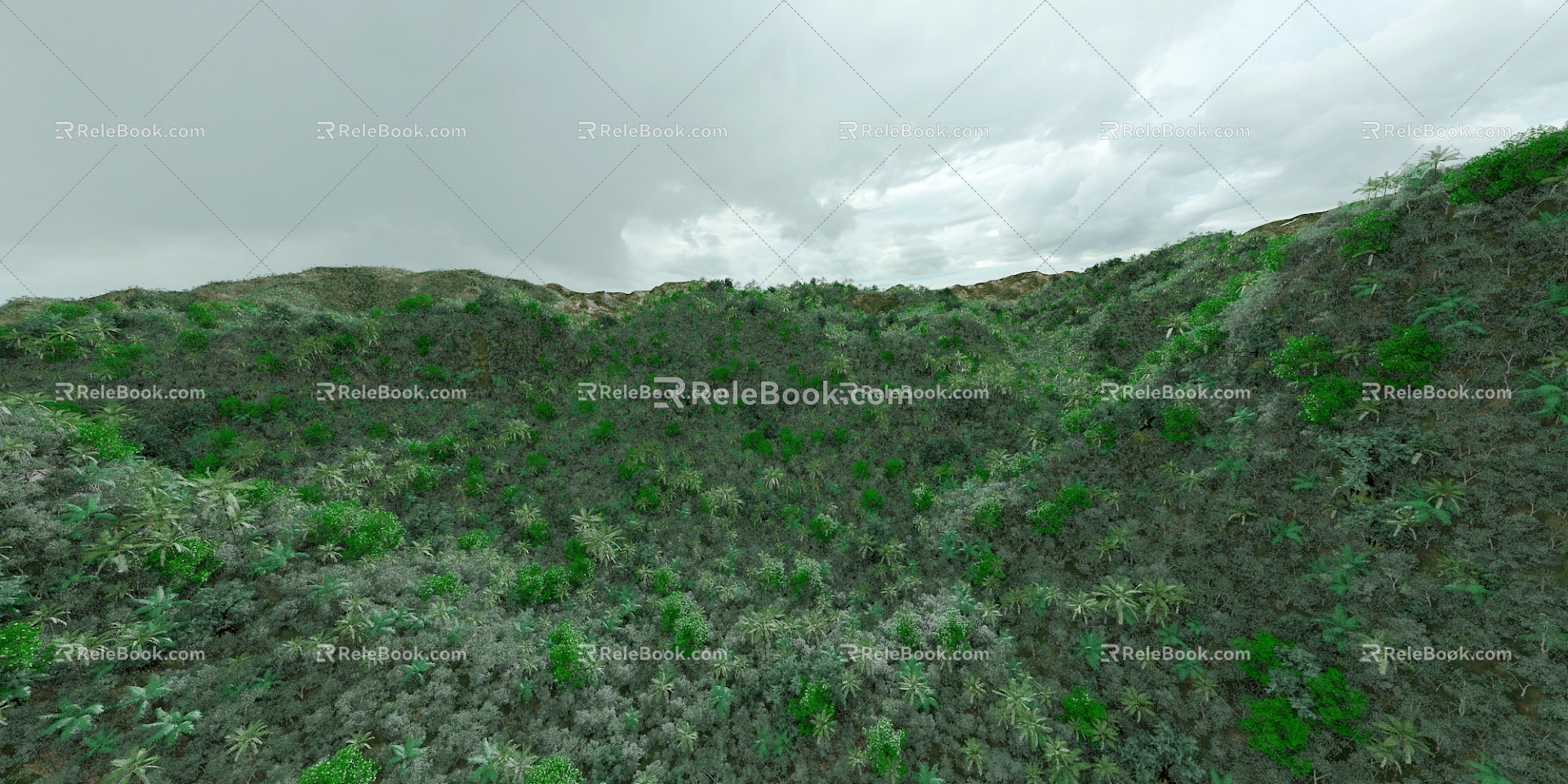 Modern Mountain Tropical Forest 3d model