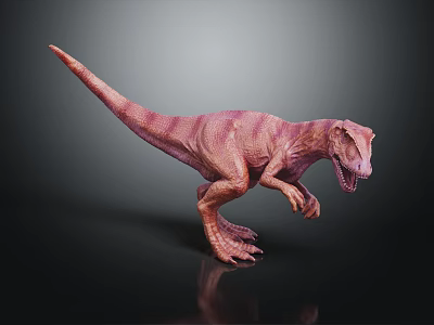 3D Pinkish Purple Tyrannosaurus Rex Dinosaur Model With Standing Posture And Open Mouth 3d model
