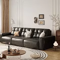 Retro Black Full Grain Leather Multi Seater Sofa Ideal For Warm Stylish Living Room Decor