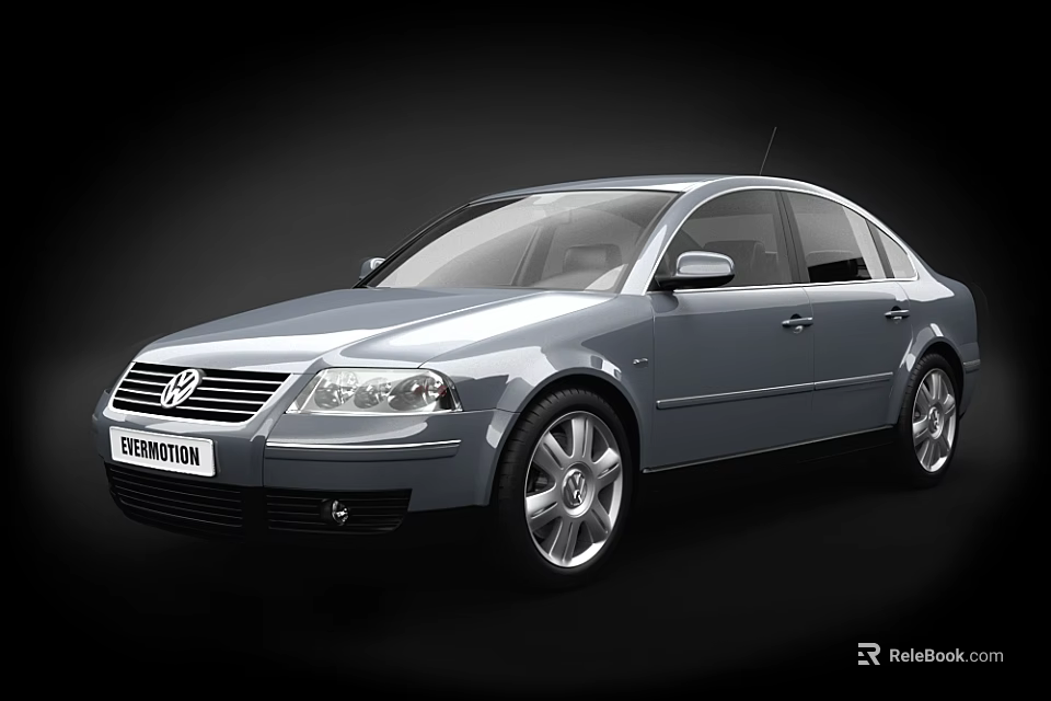 Volkswagen Passat Silver Sedan With Modern Design And Alloy Wheels 3d model 