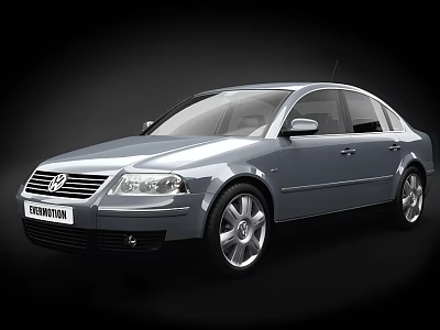 Volkswagen Passat Silver Sedan With Modern Design And Alloy Wheels 3d model