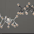 Modern Branch Design Chandelier With Glass Bulbs And Metal Frame For Home Decor