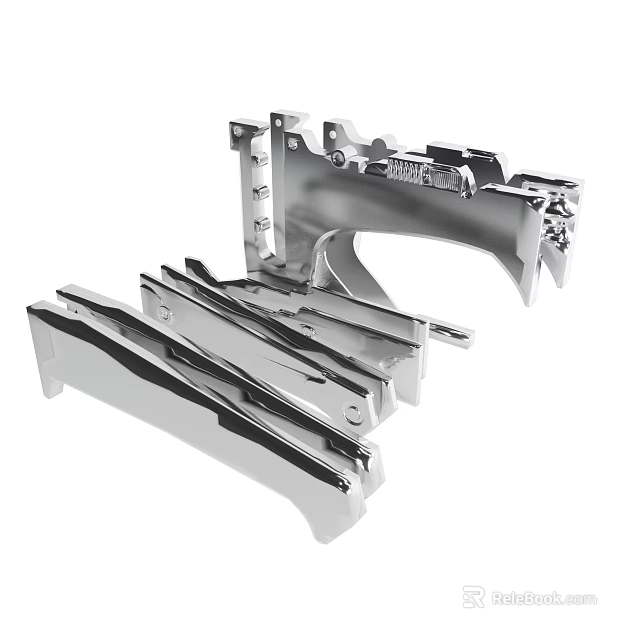 Stainless Steel Mechanical Parts With Precision Engineered Brackets And Components 3d model 