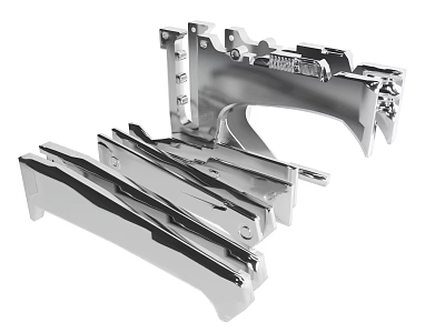 Stainless Steel Mechanical Parts With Precision Engineered Brackets And Components 3d model
