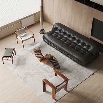 Modern sofa coffee table combination 3d model