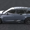 Audi Gray Sporty Car Exterior Design With Large Black Wheels And Aerodynamic Accents
