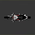 Sleek Red and White Motorcycle With Black Seat Sporty Design and Shiny Wheels