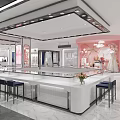 Modern Luxury Jewelry Store Interior Design With Glass Display Cases White Counter And Marble Floor