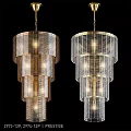 Modern Metallic Multi Layered Chandeliers With Gold And Silver Design For Elegant Lighting