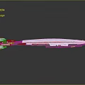 Futuristic Red And White Streamlined Aerospace Spaceship Model With Reflection
