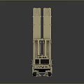 Military Weapon System on Mobile Launch Vehicle with Multiple Missile Tubes and Camouflage Design