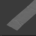 Gray Long Strip Material With Wrinkled Surface On Blue Background
