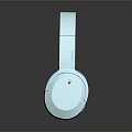 Light Blue White Computer Headphones With Comfortable Ear Cushions And Adjustable Headband 3d model