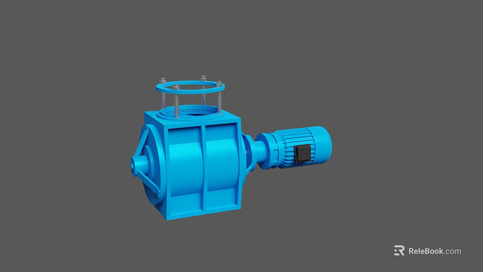 Blue Industrial Equipment With Motor And Top Opening Structure Design 3d model 