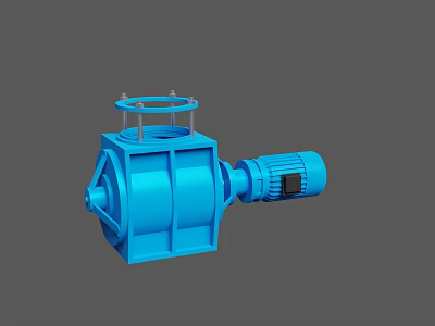 Blue Industrial Equipment With Motor And Top Opening Structure Design 3d model