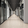 Modern Corridor Office Corridor Office Corridor Corridor Corridor Partition Glass Partition Glass Door 3d model