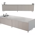 Sleek Modern Kitchen Interior With Stainless Steel Countertop Cabinetry Sink And Faucet