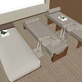 Serene Spa Room With Three Massage Beds Light Fabric Wooden Frames Towels And Blinds