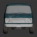 Vintage Blue Van With White Wheels Smooth Body And Shiny Reflective Surface