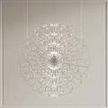 Modern Circular Chandelier With Metal Frame Mesh Structure And Small Lights 3d model